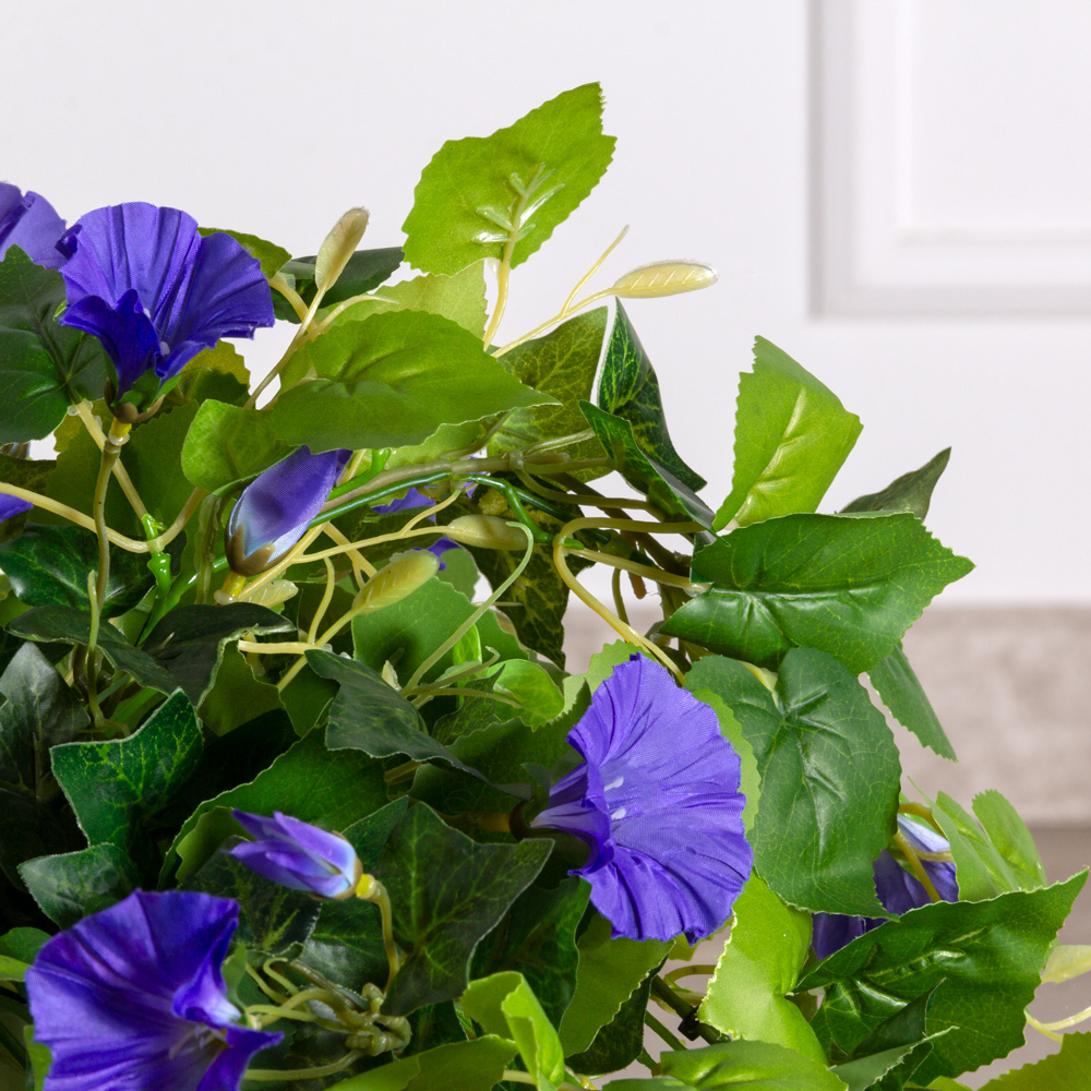 К450-1(з) Композиция искусственная цветочная с петунией синей в кашпо d12см_2