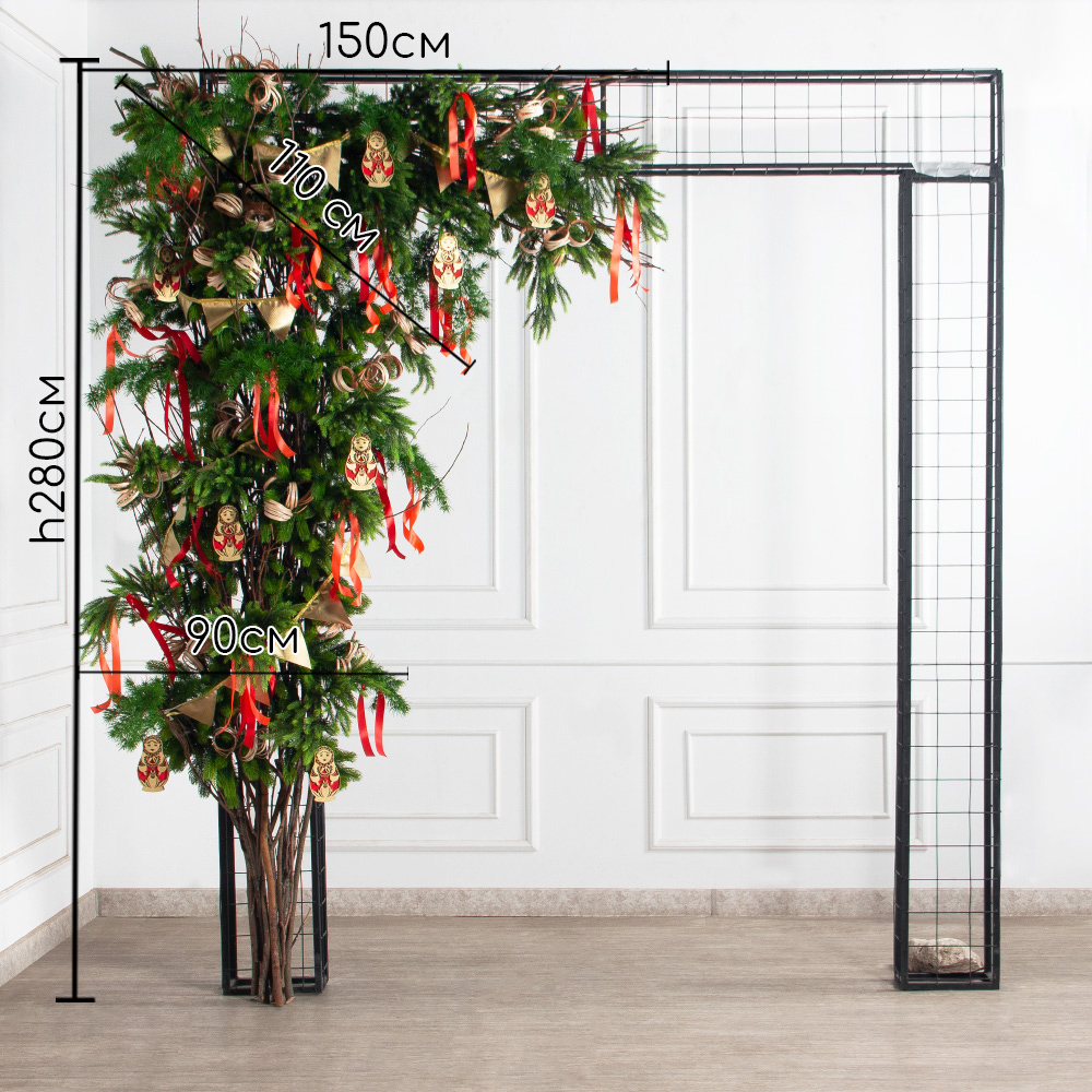 ДЛ197(Пр)(Fix)(F)Декор вход.группы h280см н/прутьях, прист.,с матрешками в русском стиле_2