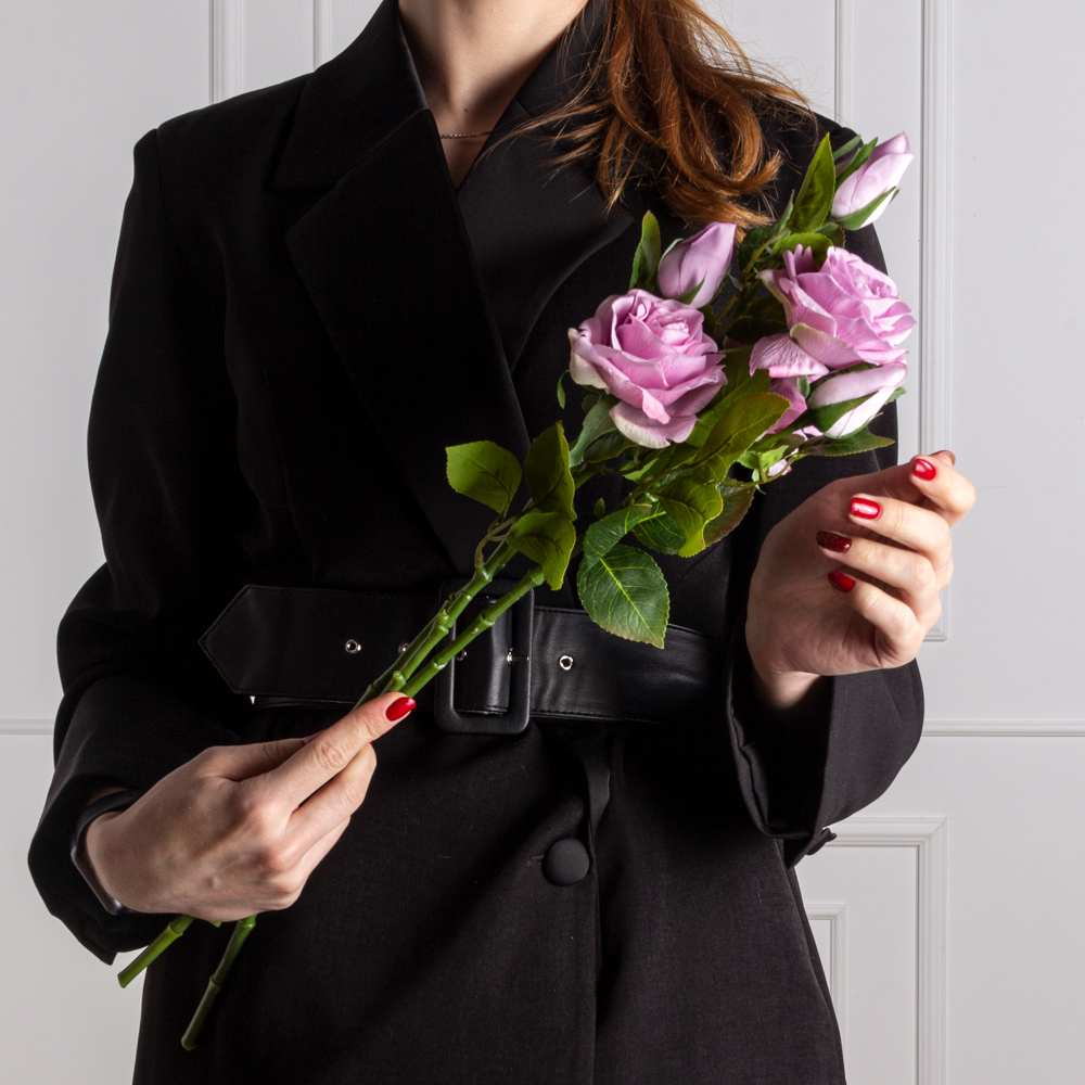 7141А/0443-18/8Р Роза искусственная 1 голова d9см, 1 бутон, h53см, сиреневая (латекс)_3