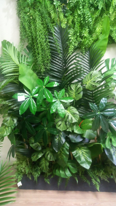 К443-3(з)(Sale) Композиция искусственная Тропический микс в кокосовом боксе 115х20х20см