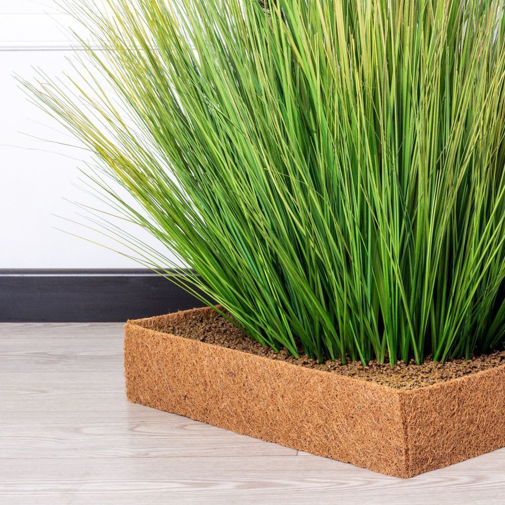 ТД130 Трава Осока искусственная h70см в кокосовом боксе 50х50х10см_1