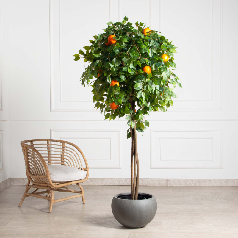 180/РПК/24М-2(з)(F) Апельсин искусственный с плодами h180см (латекс)_1