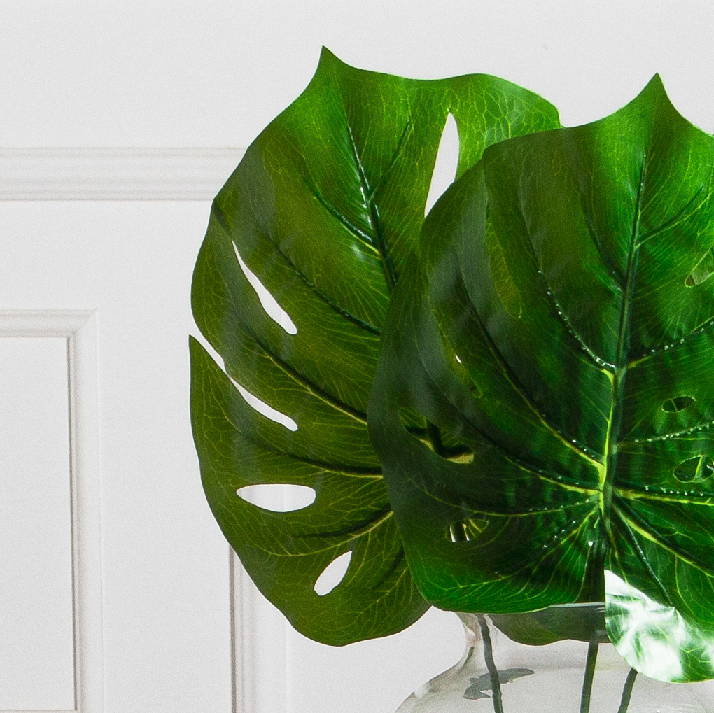 7143/0027-6/2(Уценка)(F) Лист Монстеры искусственный, латекс средний_2