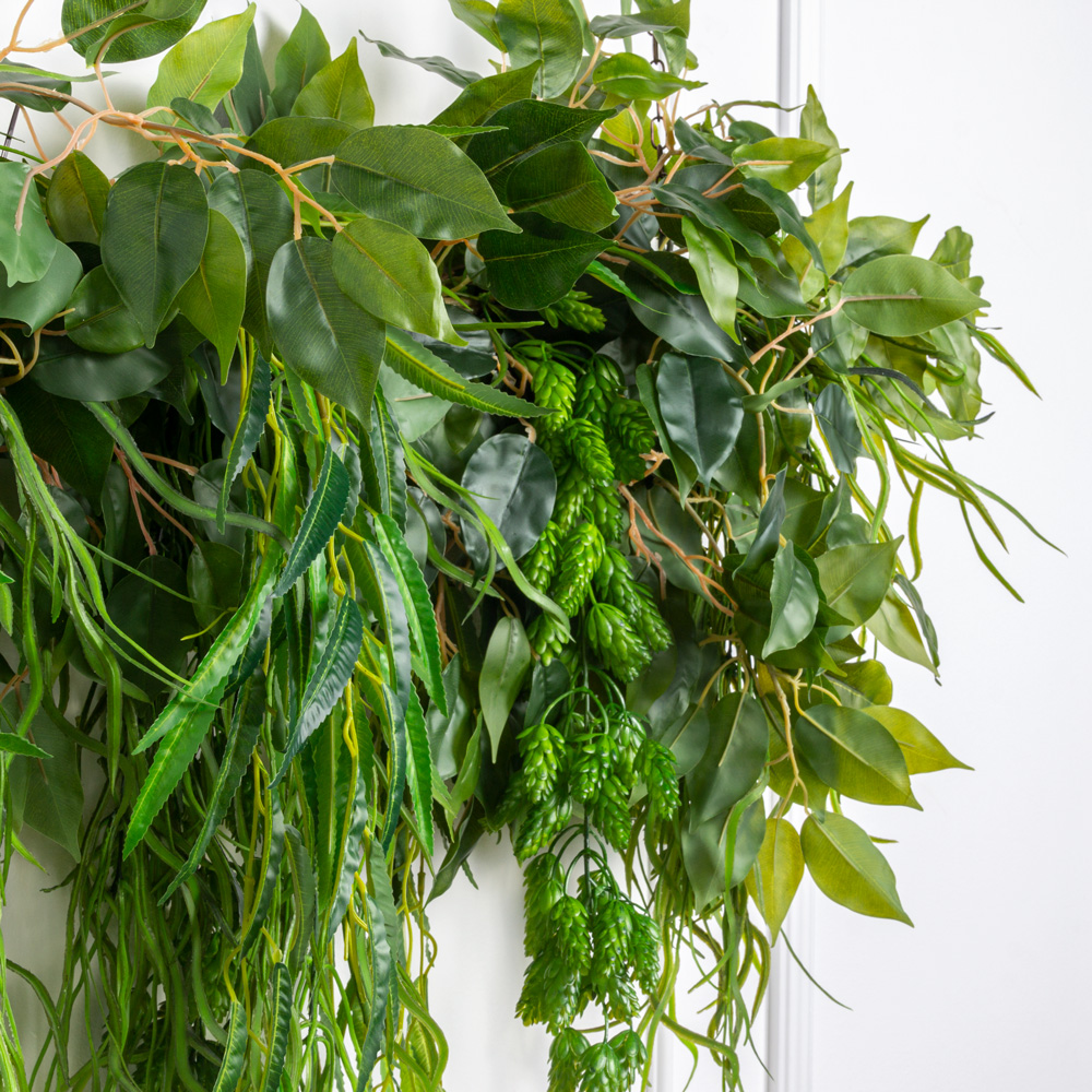 Л98/6(з) Лиана искусственная с Ивой и хмелем L100см, свес 50см_5