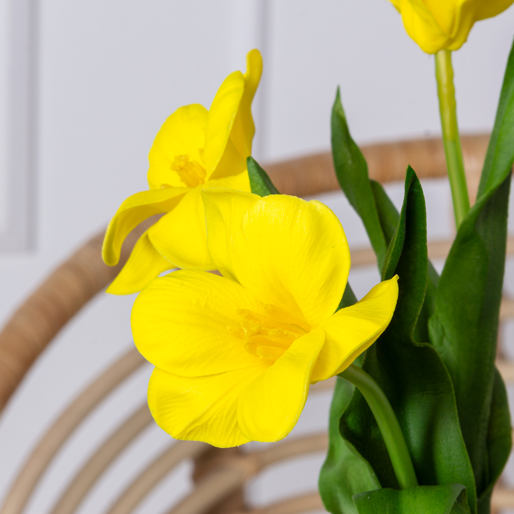 7141А/0443-02/3Р Тюльпан распустившийся искусственный d8см, h50см, желтый_2