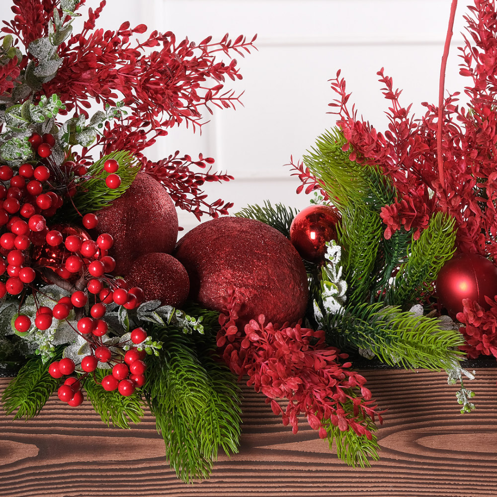 К557(Пр)(F) Композиция искусственная НГ бордово-красная на основании_4