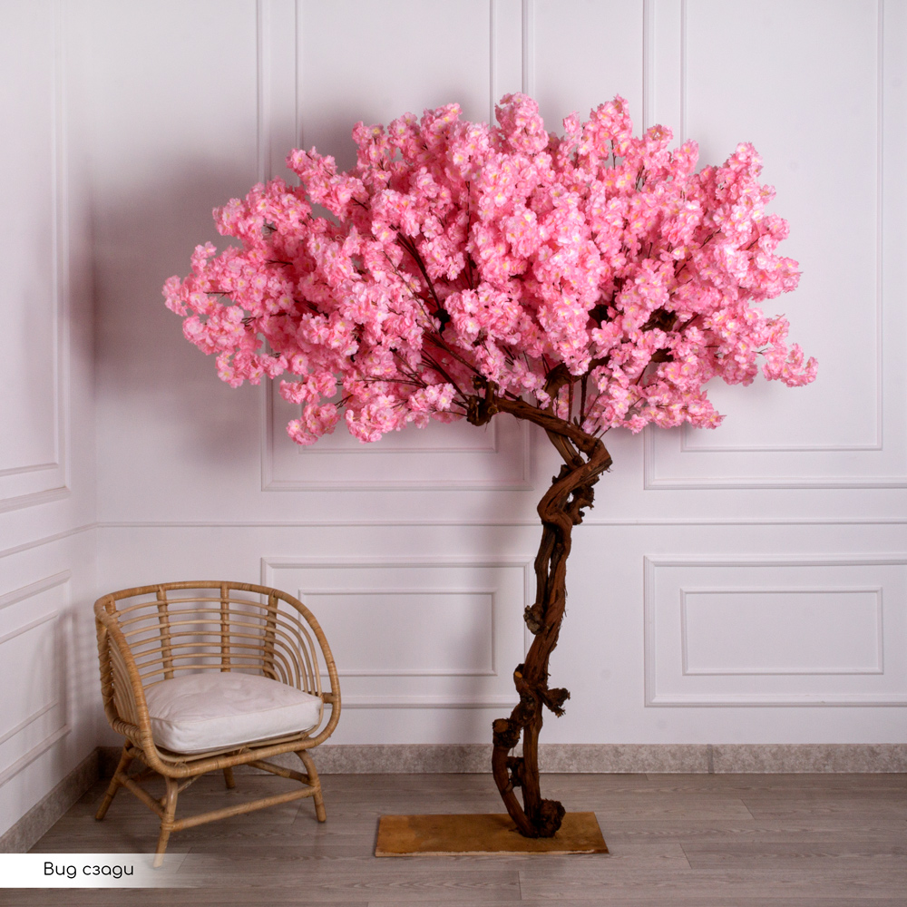 230/ОС/225-1(з)(F) Сакура Элит искусственная пристенная h230см, розовая_2