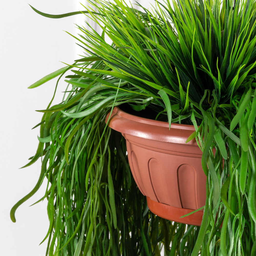 КЗ/19 Композиция искусственная Трава ампельная в подвесном кашпо d26см _3