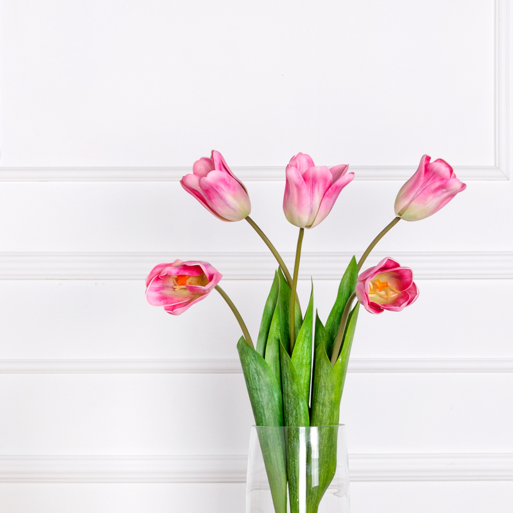 7141А/0471-01/16Р Тюльпан искусственный h70см, бело-сиреневый (латекс)_1