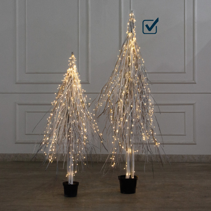 170/РН/СВ03т(Пр)(F) Ель в скандиновском стиле с гирляндой Роса h170см, белая_1