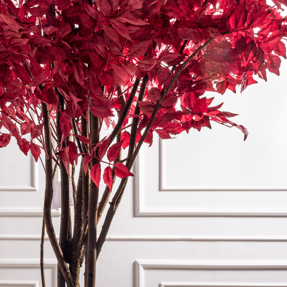 270/РН/604(з/УУ) Дерево искусственное интерьерное  h270см, бордовое_1