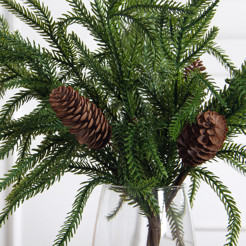 736А/9271-0041(F) Ветки еловые с шишками из 5штук h58см(38+20см)_2