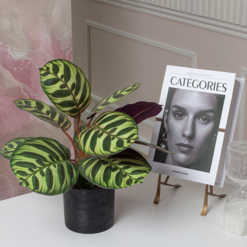 ЦС206 Калатея(F) искусственная зелено-фиолетовая