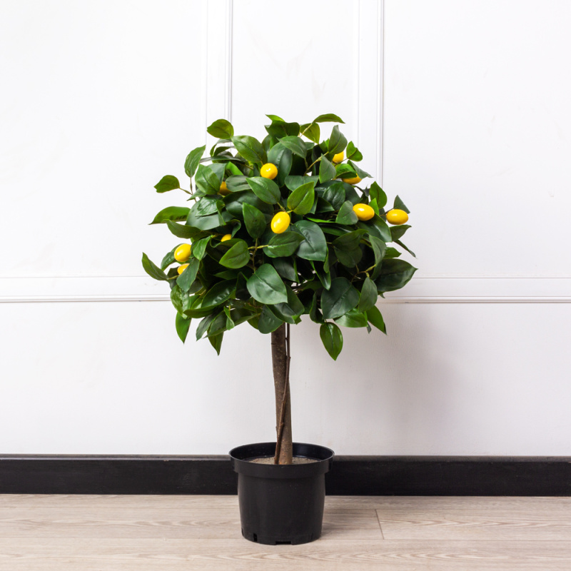 080/РН/497(з) Лимон искусственный с плодами h80см(латекс)