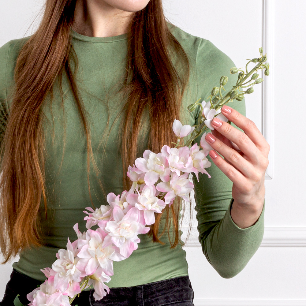 7141А/9149-08/1(АКЦИЯ) Дельфиниум искусственный h107см, розовый_3