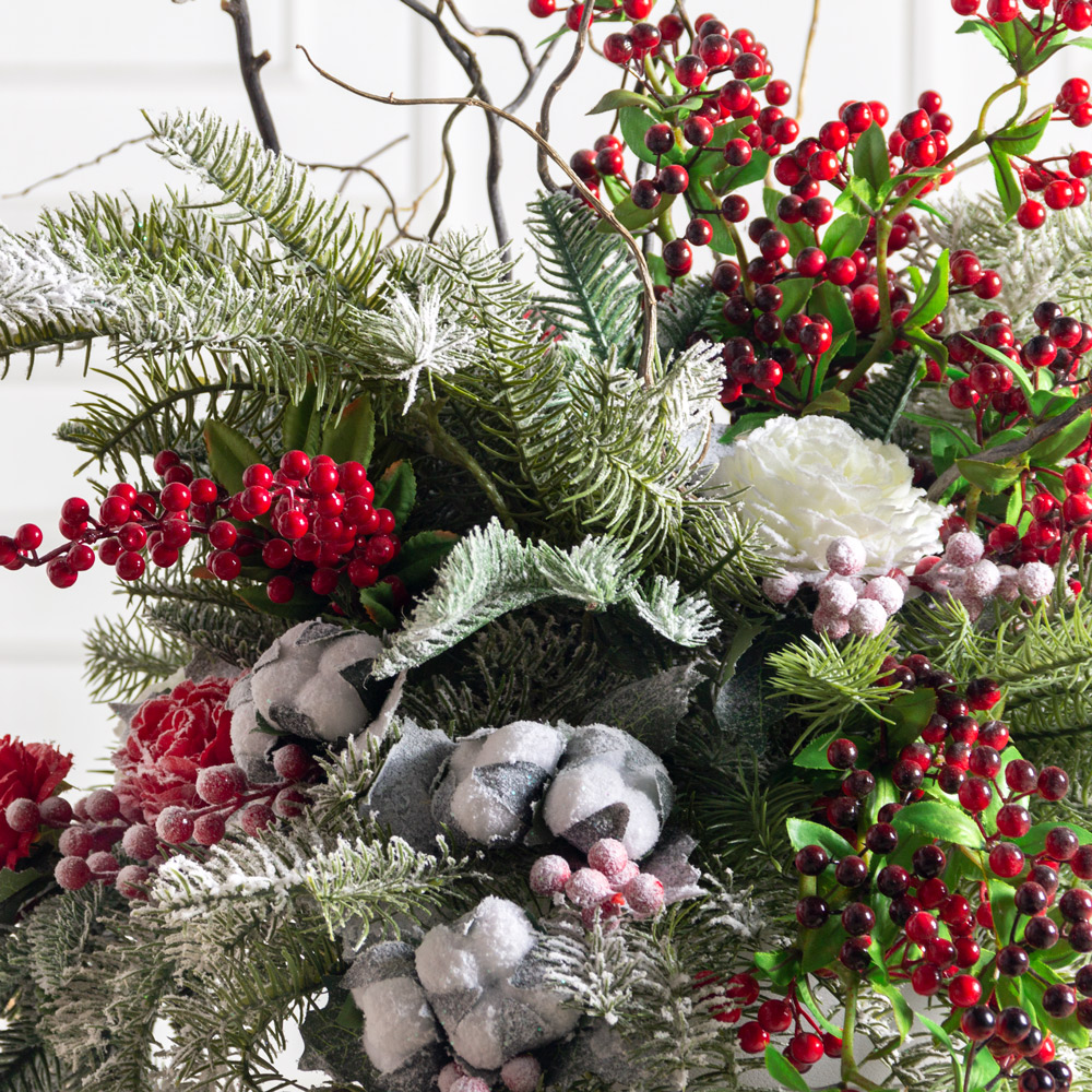 КНг64(F) Композиция искусственная НГ хвойная с ягодами в кашпо_2