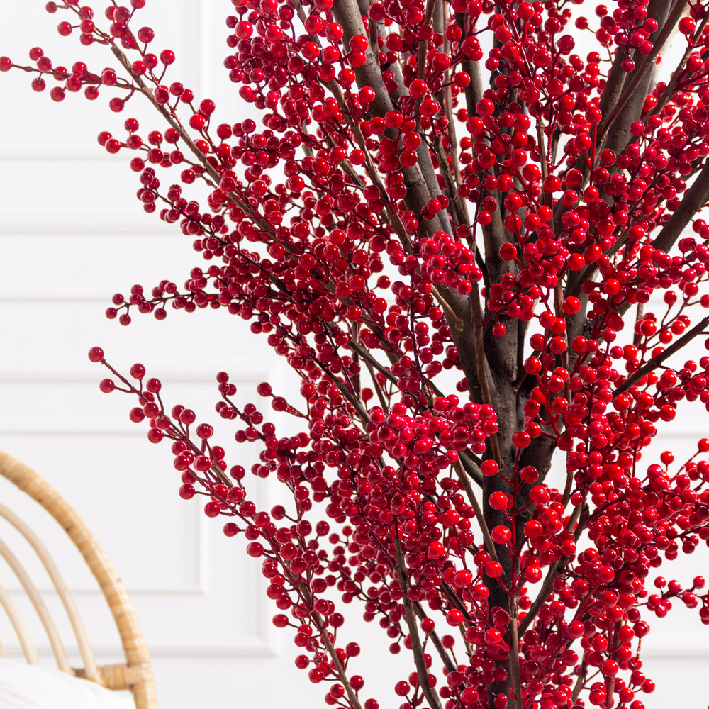 200/РН/621(з)(F) Дерево искусственное с ягодами h200см d150-160см, красное _2