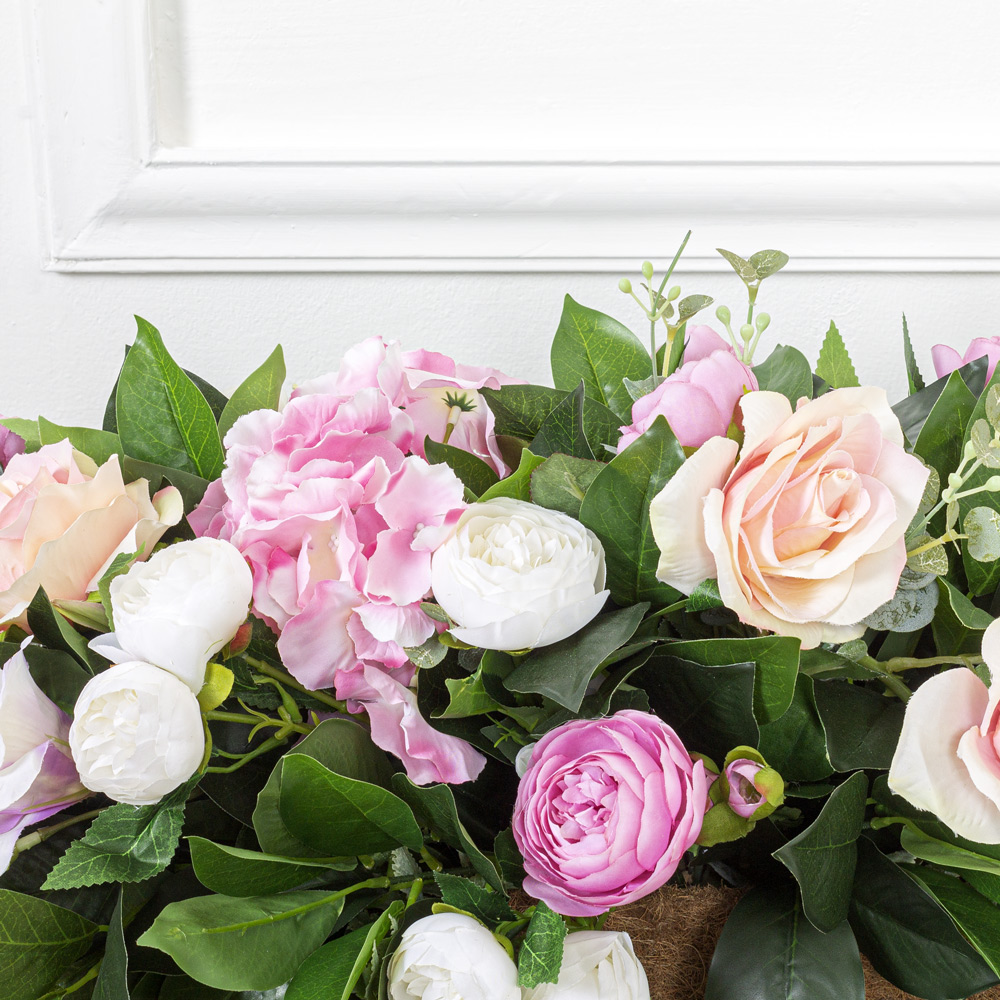 К11(з.) Композиция искусственная цветочная 100х35х27см, бело-розов. _4