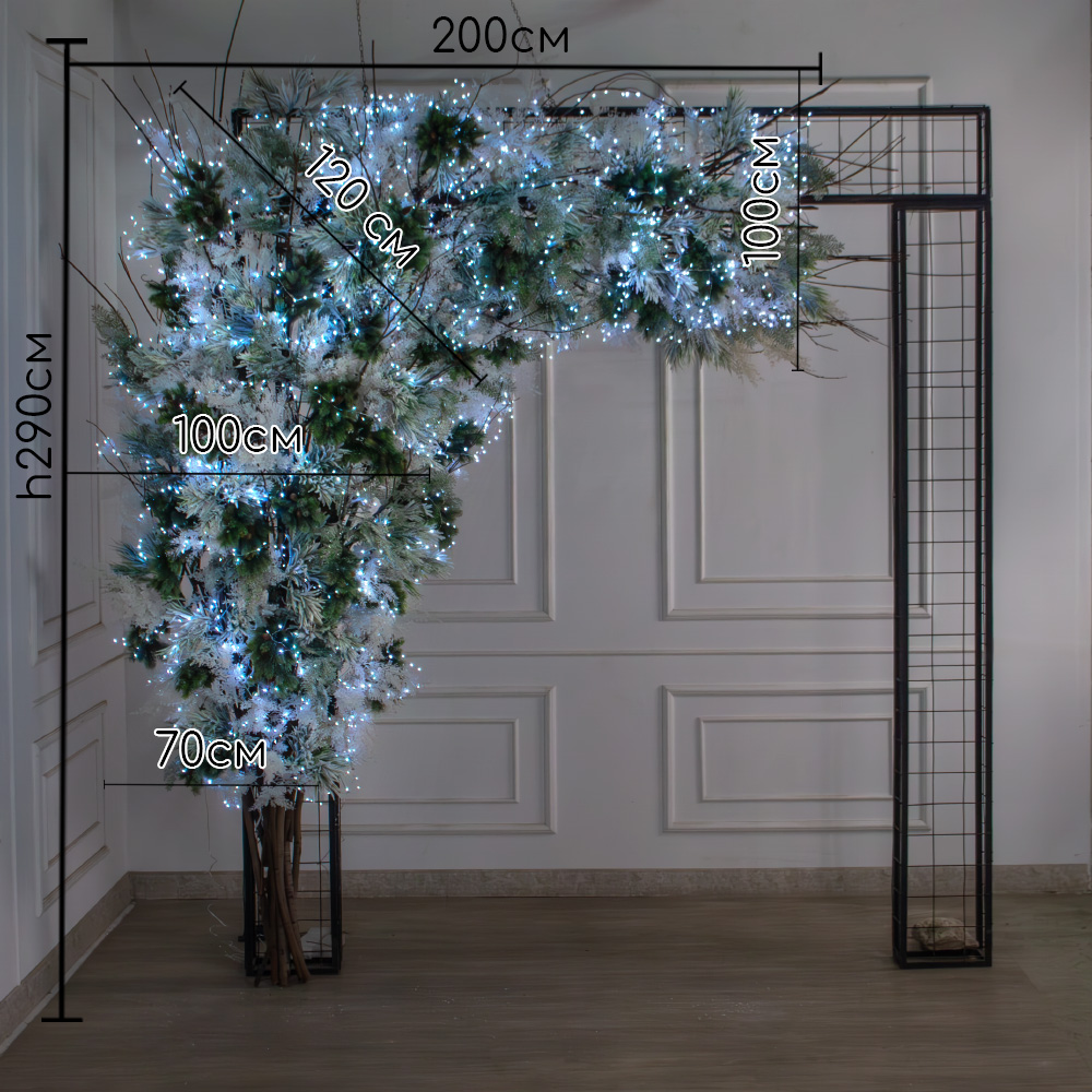 ДЛ181/СВ03х(Пр)(Fix)(F)Декор вход.группы h300см н/прутьях, прист.с гирляндой 