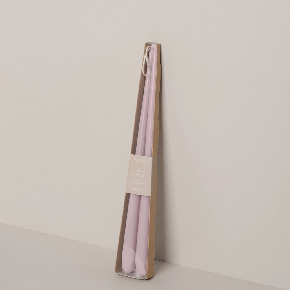 СК35-8(Fix)(F) Свеча коническая 35см Оттенок №8 (бледно-розовый) 2шт/уп_1