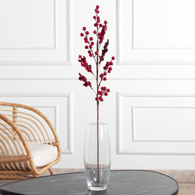 736А/9271-0171(Чп)(F) Ветка с красными ягодами h67см(35+32см) 8 частей_1