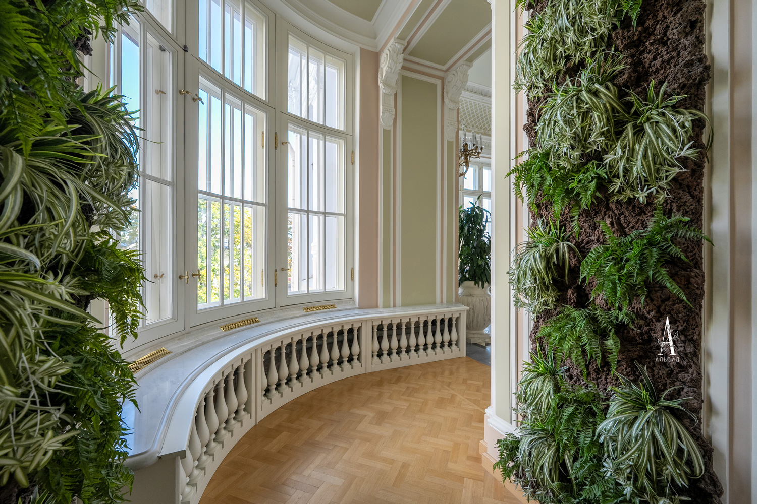 7143/0046-7 Ветка Драцены розетка искусственная, h 45 см (25+20)_3