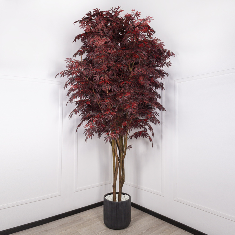350/РН/400 Клен японский искусственный h350см (латекс) в кашпо, бордо