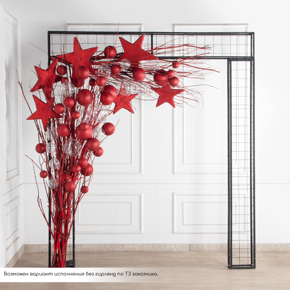 ДЛ186(Пр)(Fix)(F)Декор вход.группы h290см н/прутьях, прист.с красными звездами_5