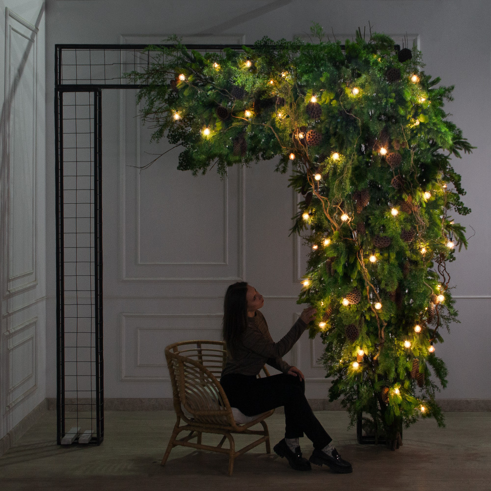 ДЛ184/СВ04(Пр)(Fix)(F) Декор входной группы хвойный с декором h290см на прутьях,пристенный_3