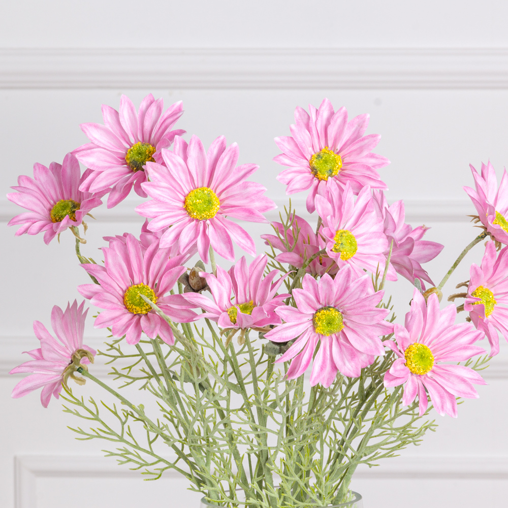 7141А/0443-20/1Р Ромашка искусственная 3 головы, 2 бутона, h60см, розовая_1