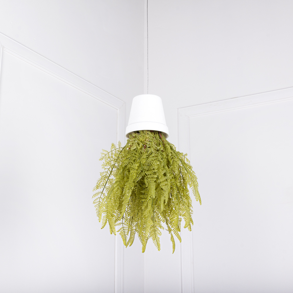 СП08-1 Sky Planter Даваллия(папоротник) h28см(силикон)  в кашпо d11см_2