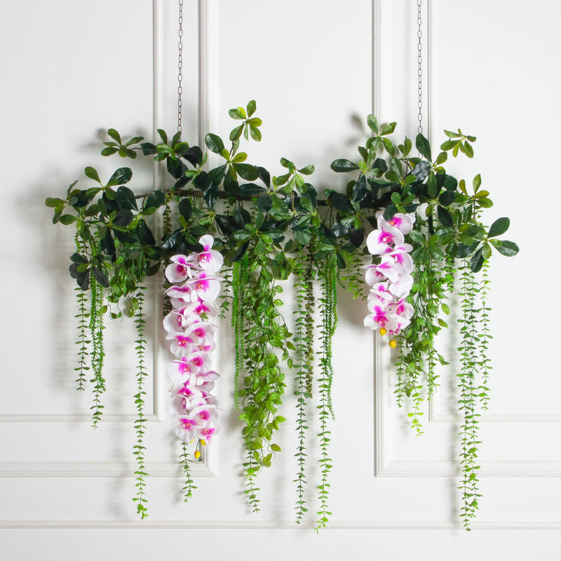 Л07(Пр)(F) Лиана искусственная с орхидеями L100см_1