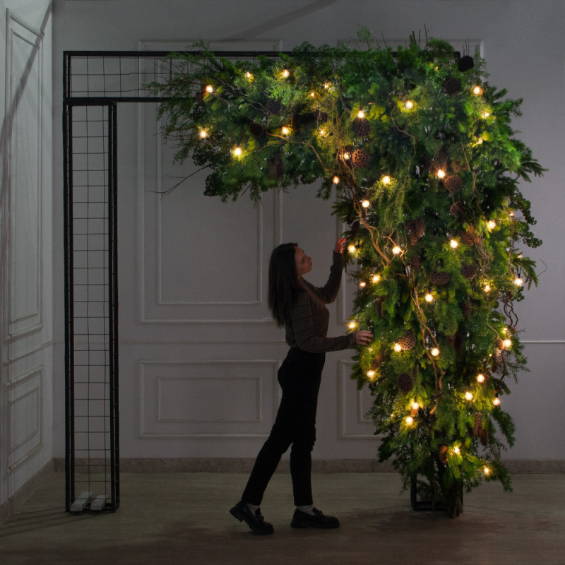 ДЛ184/СВ04(Пр)(Fix)(F) Декор входной группы хвойный с декором h290см на прутьях,пристенный_1