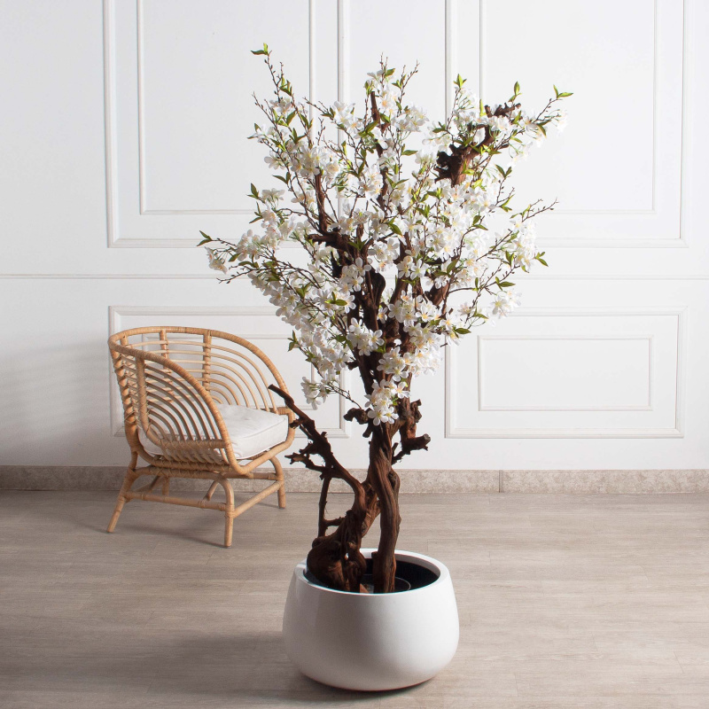 150/ОС/491(з)(УУ)(Пр)(F) Яблоня цветущая искусственная h150см, белая_1