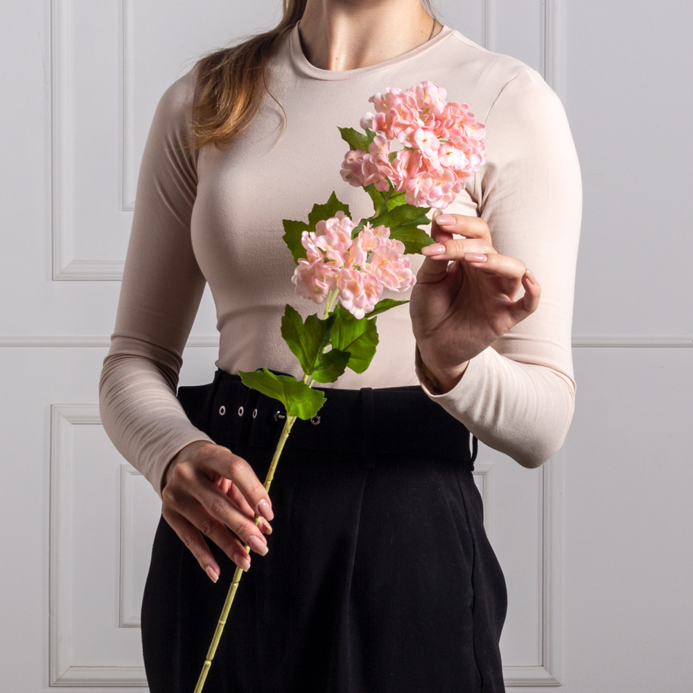 7141А/0443-15/1(F) Калина цветущая искусственная ветка 2 соцветия(латекс), h68см, розовая_4