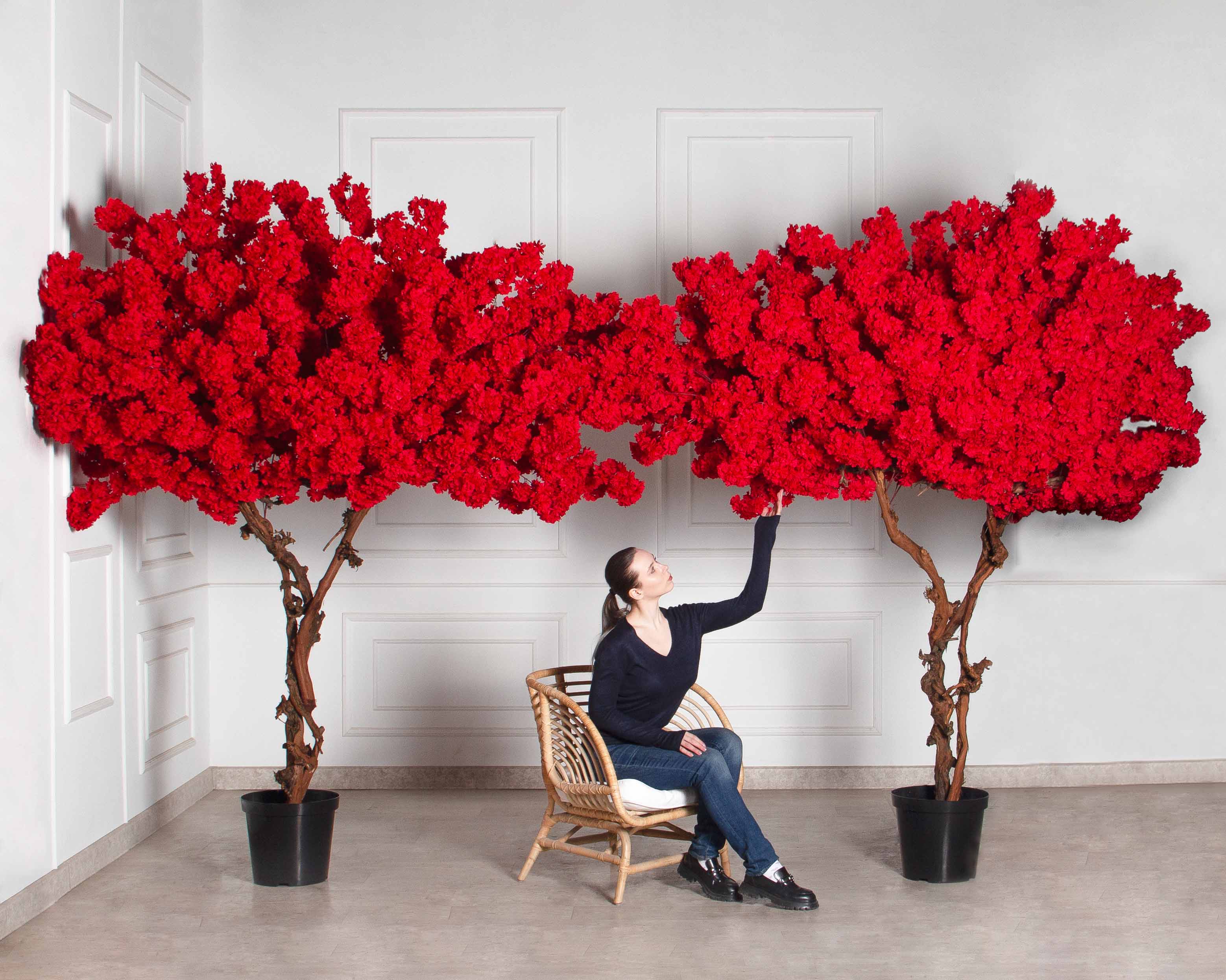 250/ОС/225-6(з)(F) Сакура искусственная h250см, красная_10