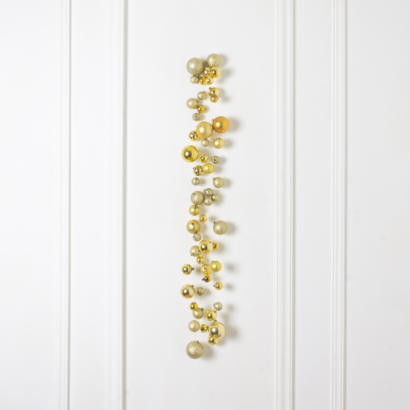 Л90-1 Гирлянда искусственная из новогодних шаров L100см, золото