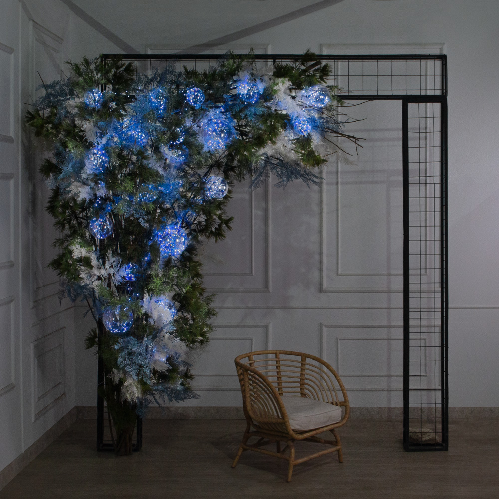 ДЛ188/СВ03с/шар(Пр)(Fix)(F)Декор вход.группы h290см н/прутьях, прист.с гирляндой 