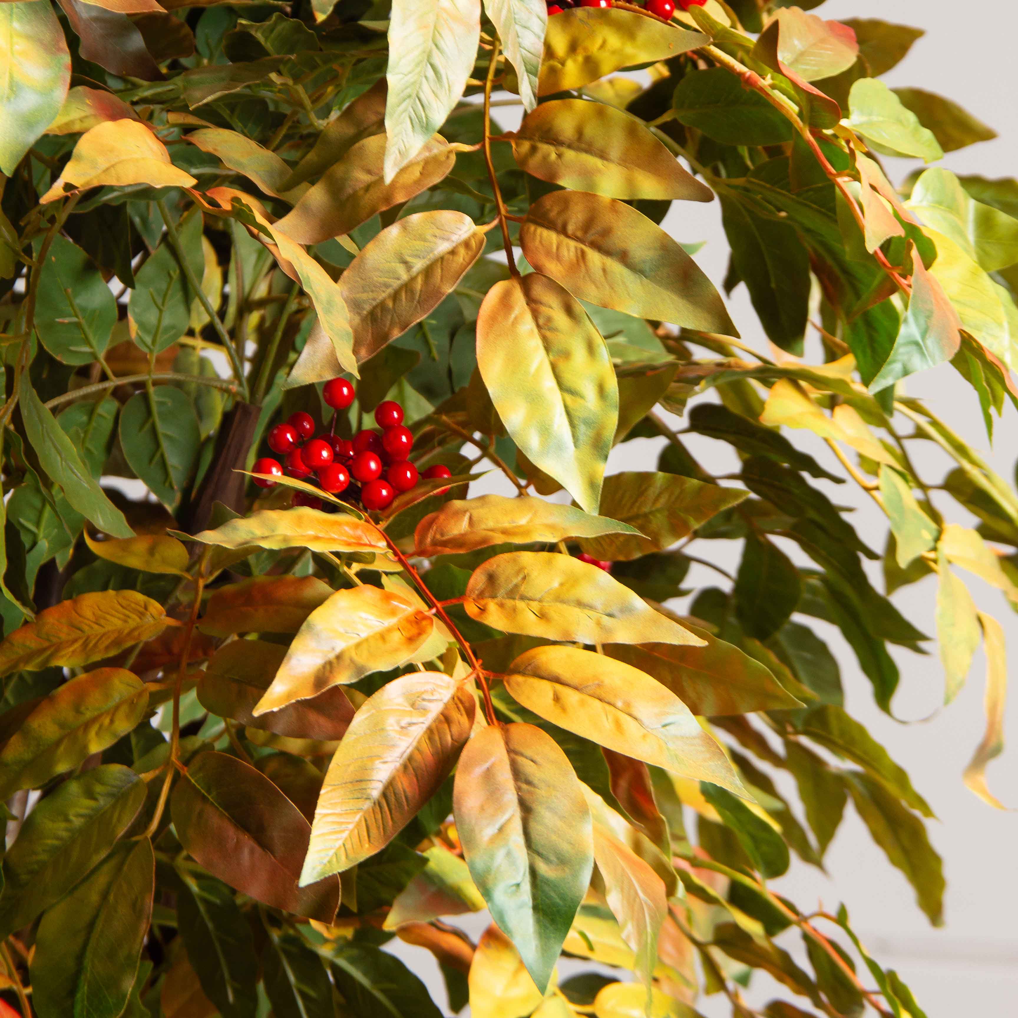 200/РН/424/50-1(з) Рябина искусственная осенняя с плодами h200см(латекс) на основании_2