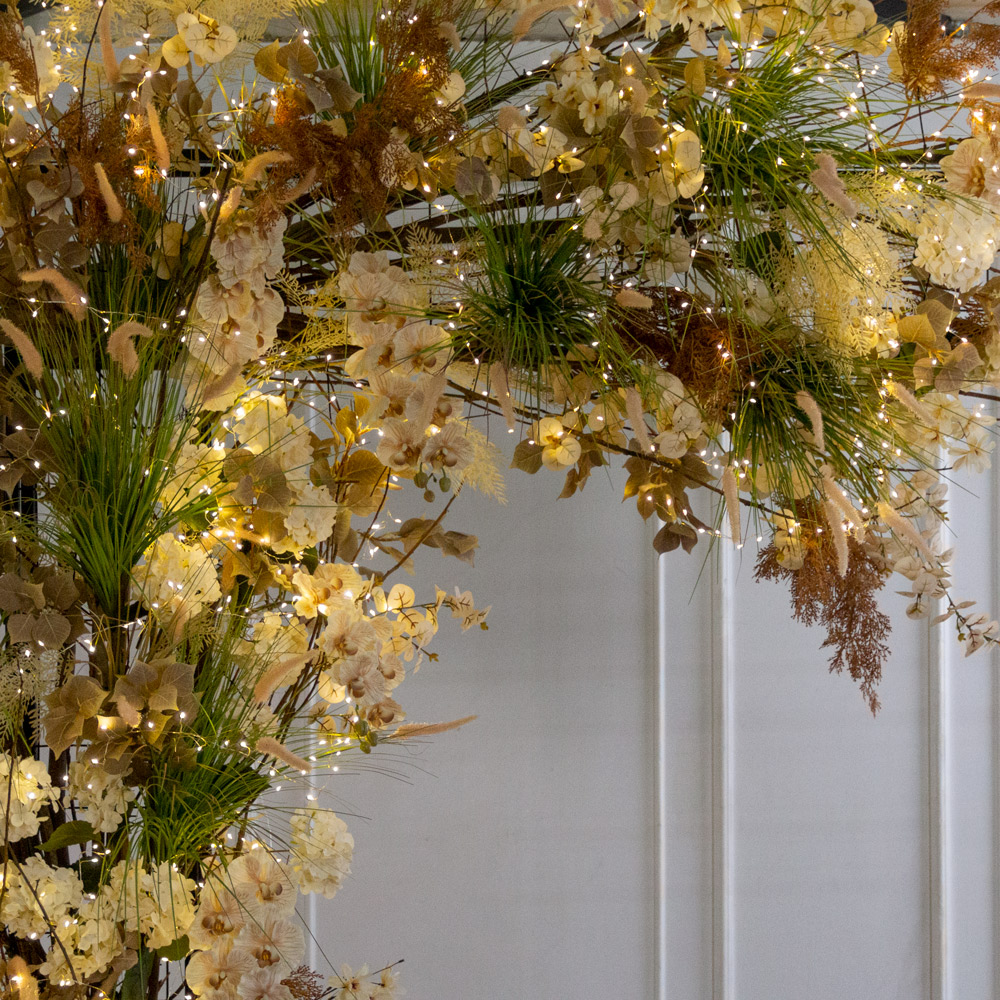 ДЛ176/СВ03(Пр)(Fix)(F) Декор вход. группы h300см на прутьях, пристен. с гирляндой 