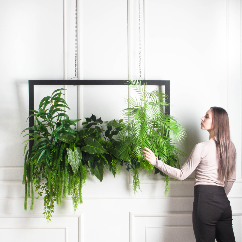 ФК24(F) Фитокартина искусственная Тропический микс в деревянной раме 120хh70см_1