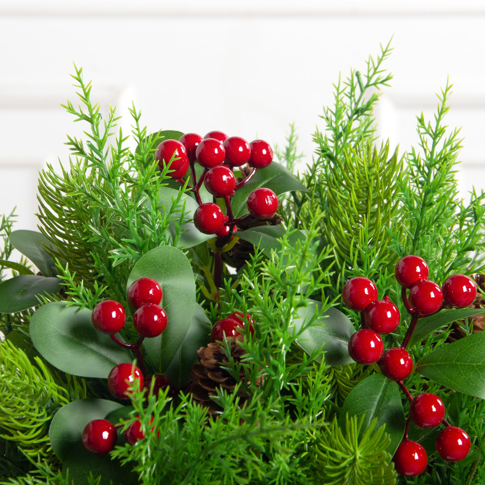 КНг57-6(з)(F) Композиция НГ искусственная с ягодами на основании d15 h10см_6