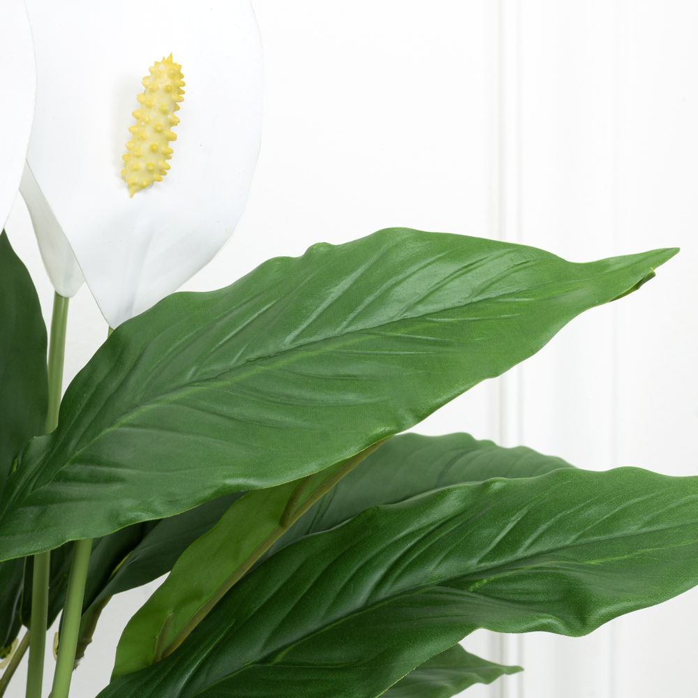 К50/217(Х)(Fix) Куст Спатифиллума с цветами h50см(латекс)  в кашпо d15см_4