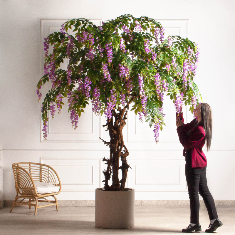 280/ОС/АСС/424-1(Пр)(F) Глициния(вистерия) искусственная h280см (латекс), сиреневая_1