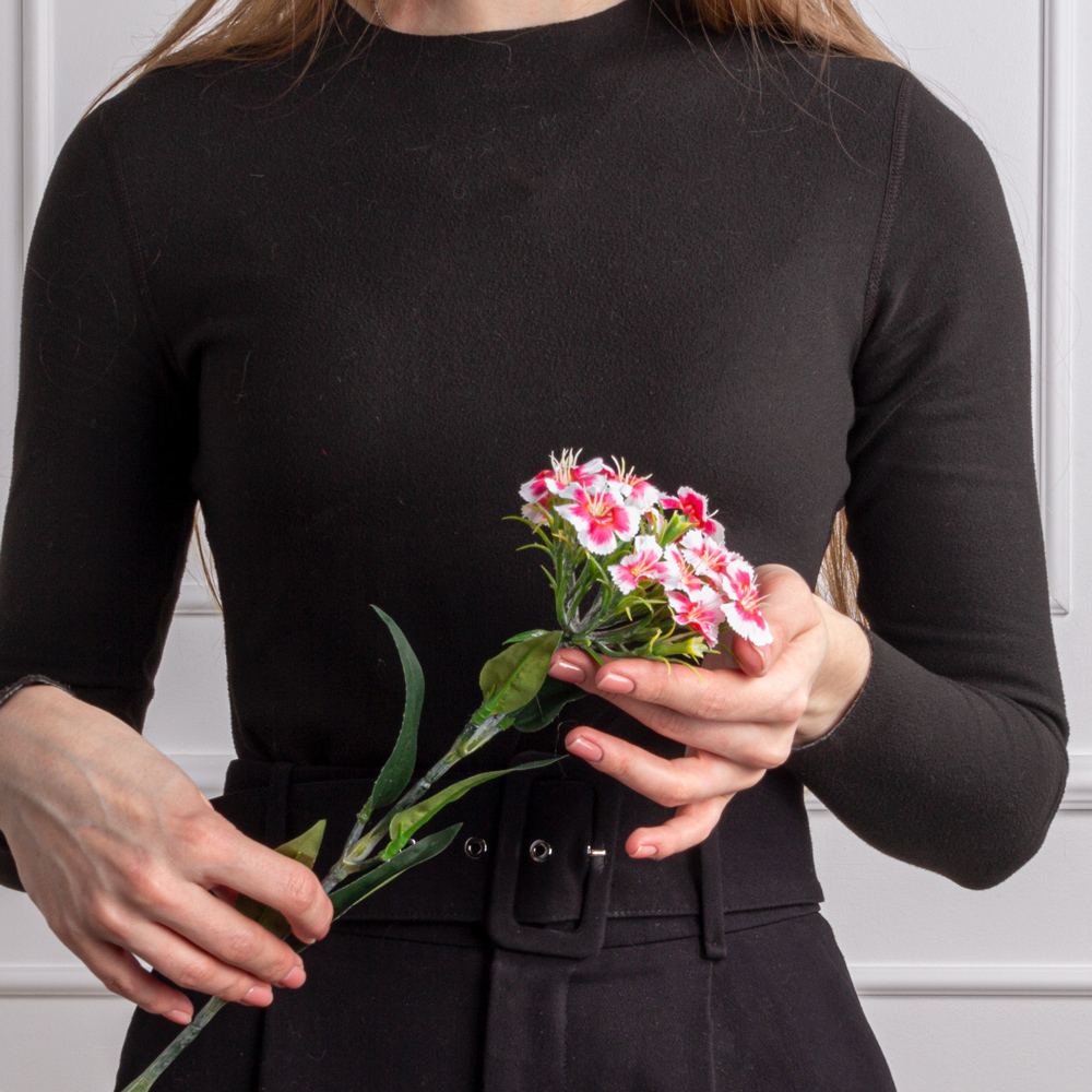 7141А/9120-10/1Р(АКЦИЯ) Гвоздика турецкая искусственная h54см, розовая_5