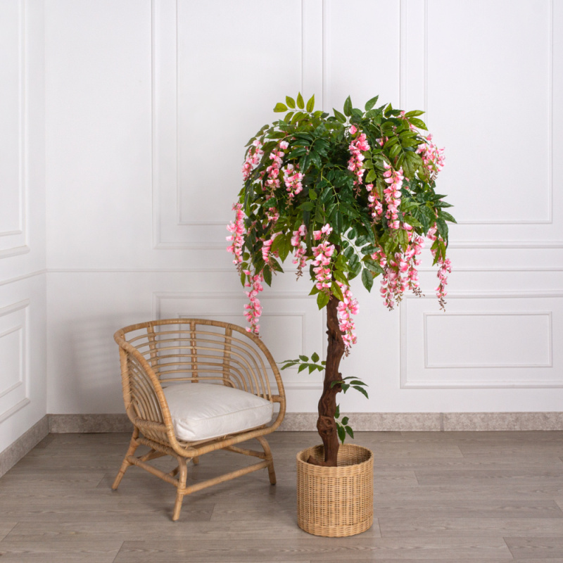 160/ОС/424-3(Пр) Глициния(вистерия) искусственная h160см (латекс), розовая