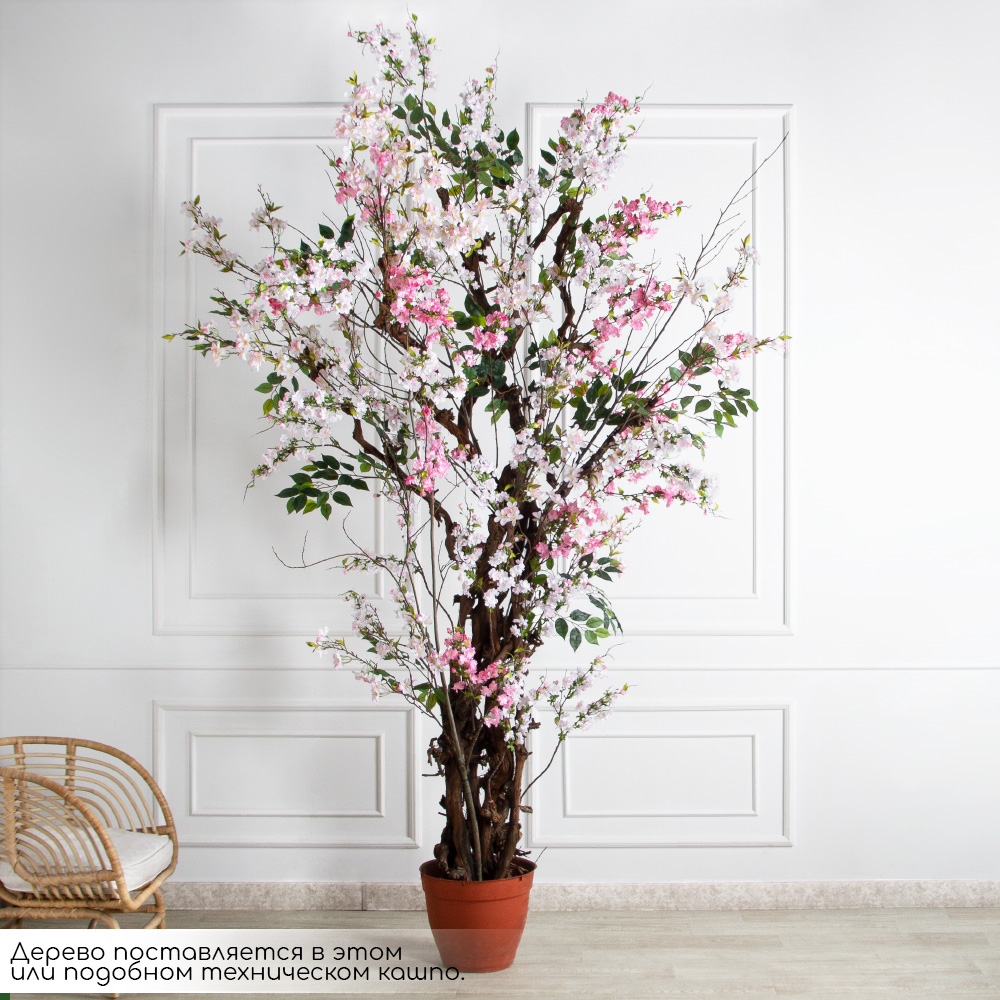 330/ОС/491/34/5170(Пр)(F) Яблоня искусственная пристенная h330см, бело-розовая_2