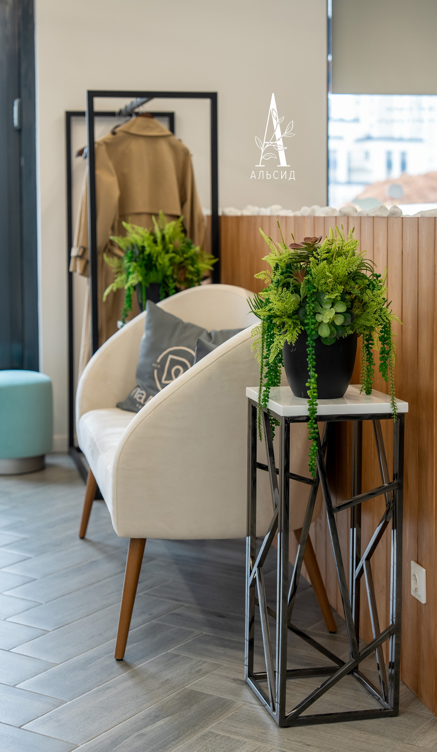 СКК12(з) Композиция искусственная из суккулентов в большом кашпо d22см, зеленый _4