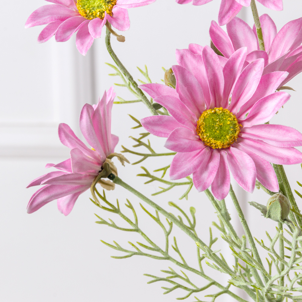 7141А/0443-20/1Р Ромашка искусственная 3 головы, 2 бутона, h60см, розовая_2