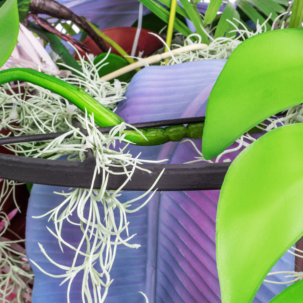 КЗ/39(з.) Композиция искусственная Тропический микс на мет.основании d40см(свес 70см)_4